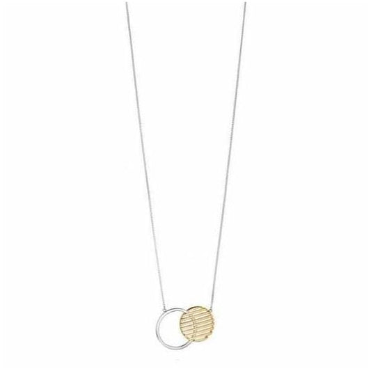 Silver & Gold Plated Open Cutout Circle Necklace