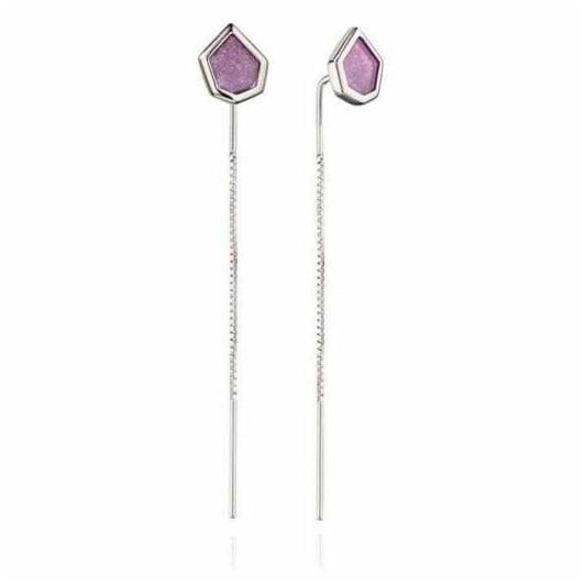 Purple Quartz Long Earrings