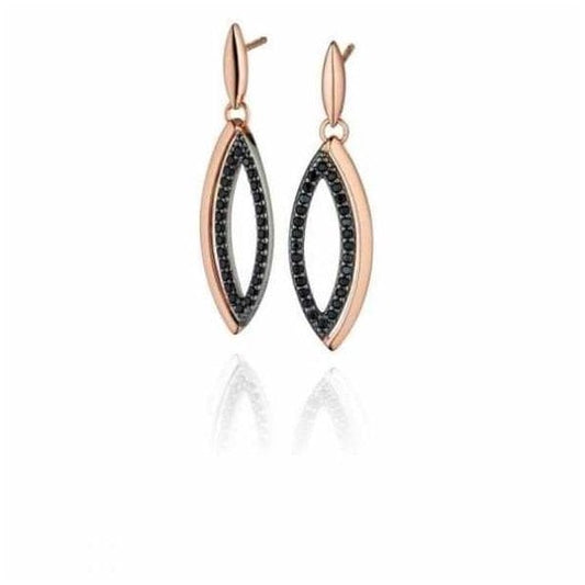 Rose Gold Marquise Pave Drop Earrings