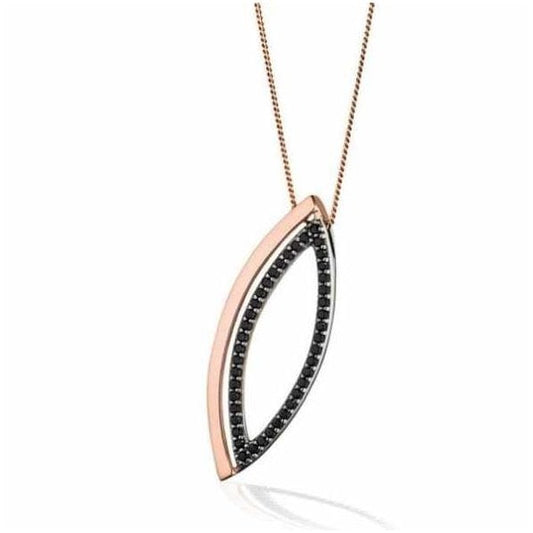 Rose Gold Marquise Pavee Pendant