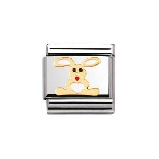 Gold and White Rabbit Charm
