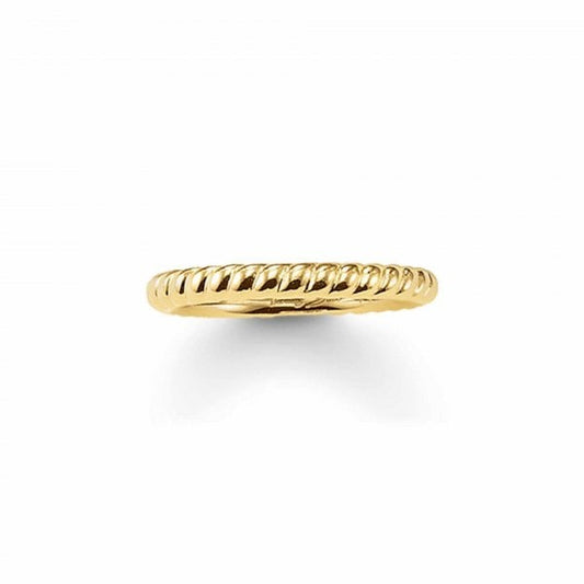 18k Yellow Gold Plated/Sterling Silver Ring - UK Size O (Size 54)