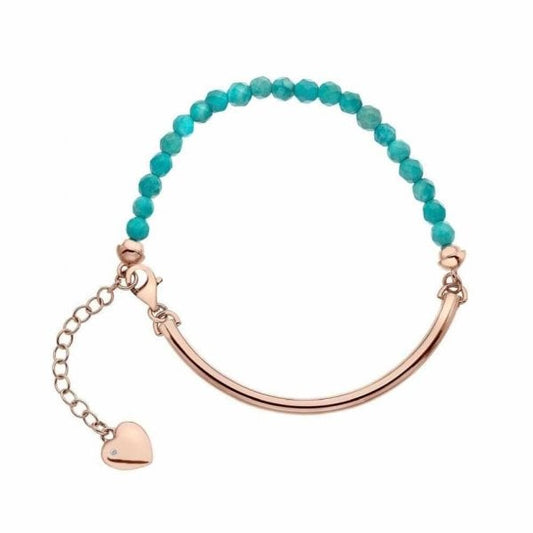 Festival Rose Gold Plated Bracelet - Turquoise