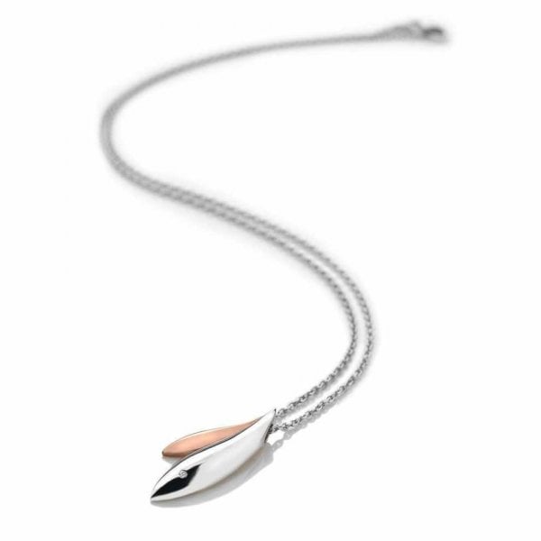 Leaf Pendant - Rose Gold Plated & Silver