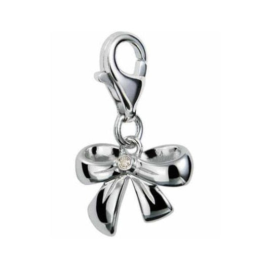 Romantic Ribbon Silver Charm