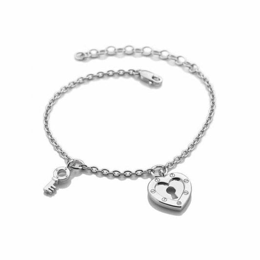 Lock in Love Open Silver Bracelet