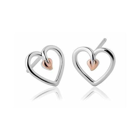 Tree of Life Heart Stud Earrings