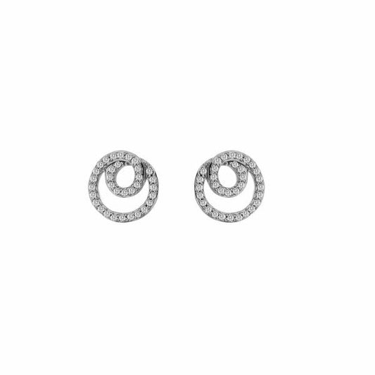 Flow 9ct White Gold Stud Earrings