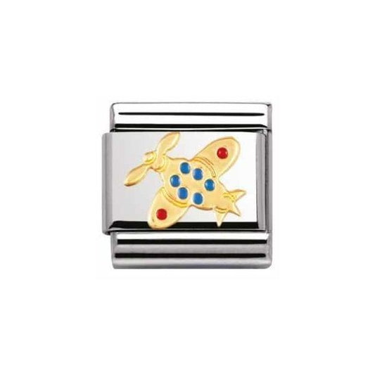 Gold Aeroplane Charm