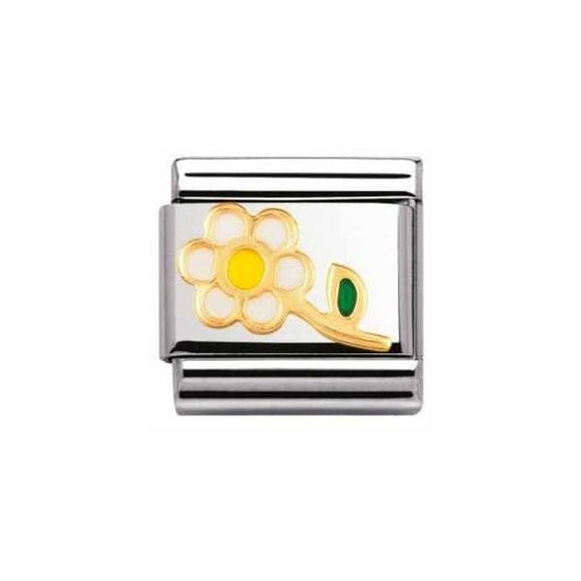 CLASSIC Gold White Daisy Charm