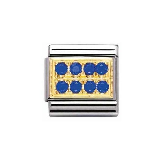 Classic Gold Pave Blue Cubic Zirconia Charm