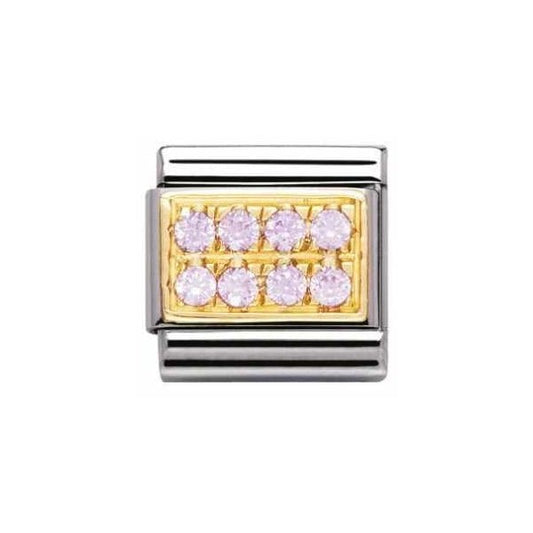 Gold and Pink CZ Charm