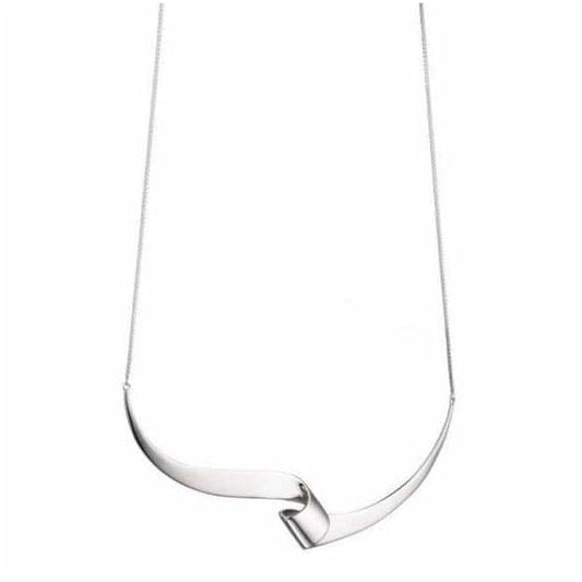 Silver Large Ribbon Torque Necklace