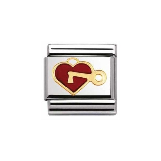 Gold Heart with Key Charm