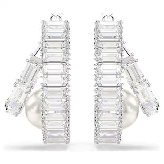 Ariana Grande x Swarovski hoop earrings, Pearl