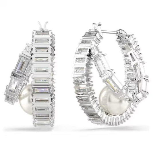 Ariana Grande x Swarovski hoop earrings, Pearl