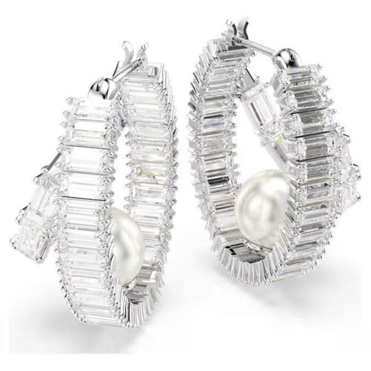 Ariana Grande x Swarovski hoop earrings, Pearl