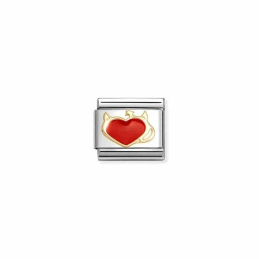 Gold Devil Heart Charm