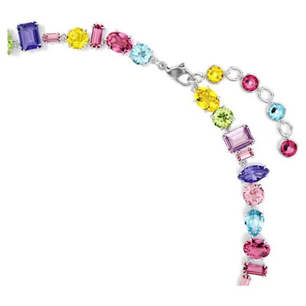 Gema necklace, Mixed cuts, Multicolored, Rhodium