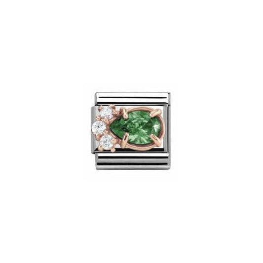 Rose Gold Green Drop Charm