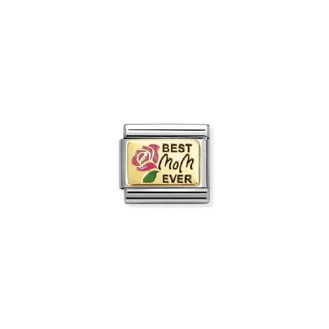18ct Yellow Gold Best Mom Ever Charm