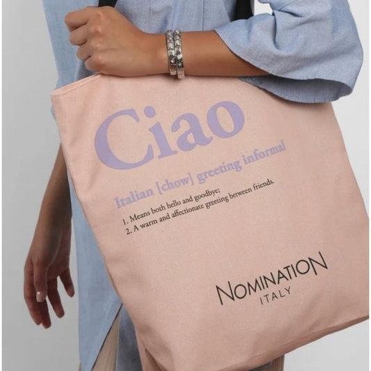 Pink "Ciao" Shopping Tote Bag
