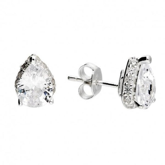 Sterling Silver Earrings - White CZ Studs