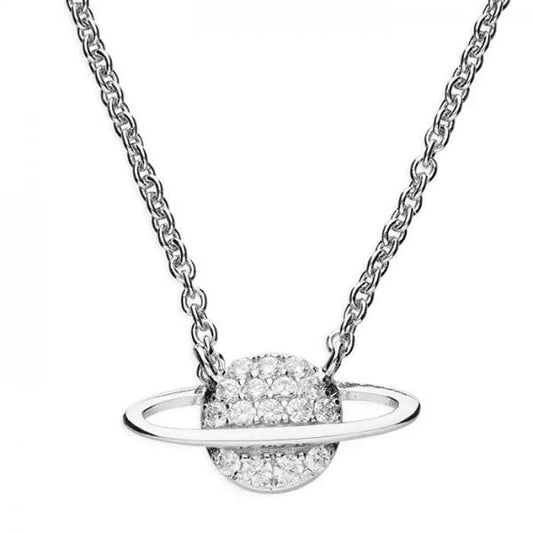 Sterling Silver Necklace 40-45cm  - CZ Satellite