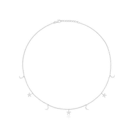 SILVER & CO MOON & STAR NECKLET