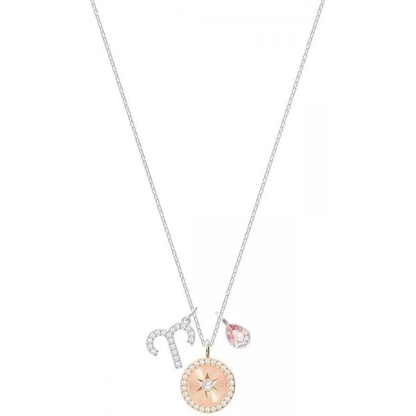 Zodiac Pendant, Aries, Pink, Rhodium
