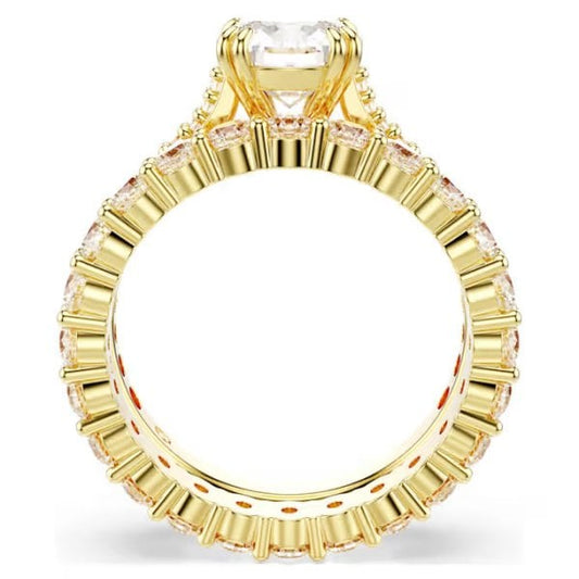 Stilla ring, Set (2), Round cut, White, Gold-tone, S60