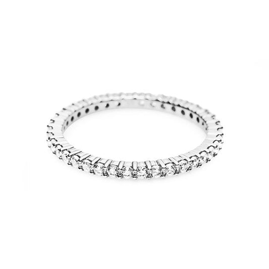 Matrix Vittore ring, Round cut, White, Silver-tone S55