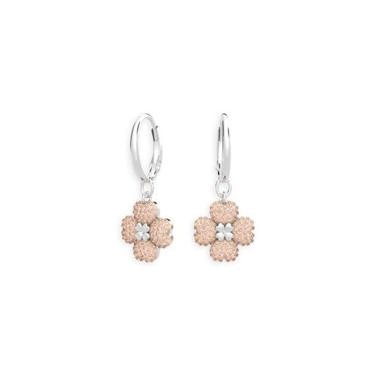 Latisha drop earrings Flower, White, Rose gold
