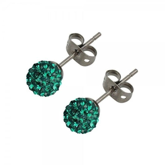 Tresor Paris Emerald Green Earrings 6mm