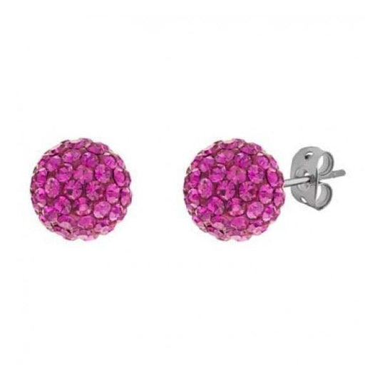 Tresor Paris Cerise Pink Earrings 6mm
