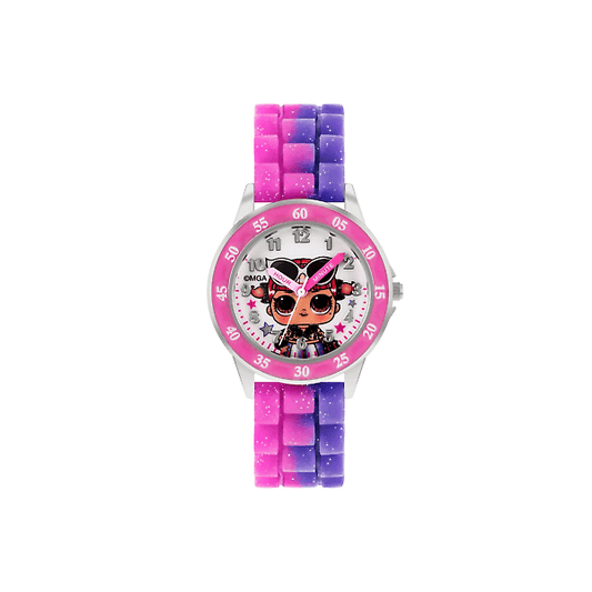 LOL Surprise Kids Girls Time Teacher Pink Silicone Strap Watch
