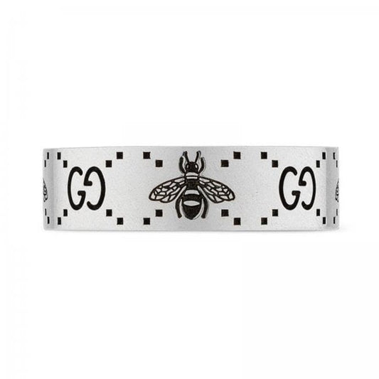Signature Sterling Silver Bee Motif 6mm Ring