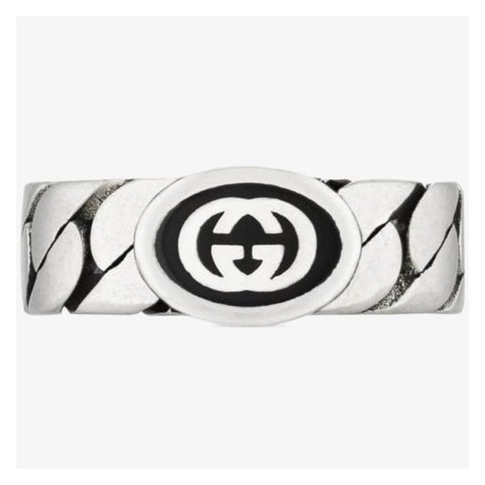 Interlocking G Ring Sterling Silver - Size 15