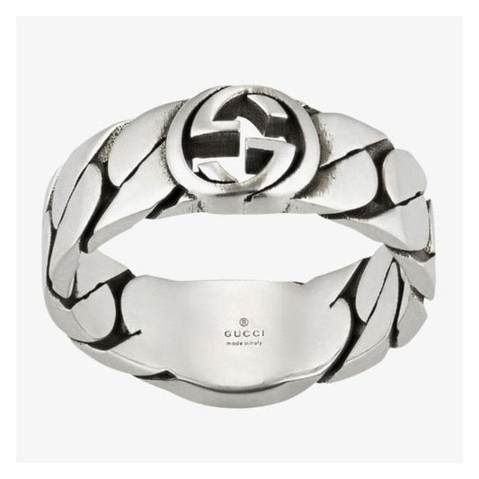 Interlocking G Ring Sterling Silver - Size 15