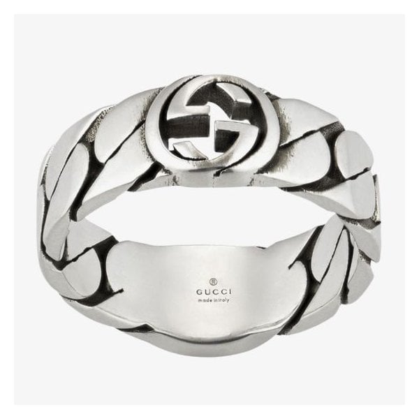 Interlocking G Ring Sterling Silver - Size 15