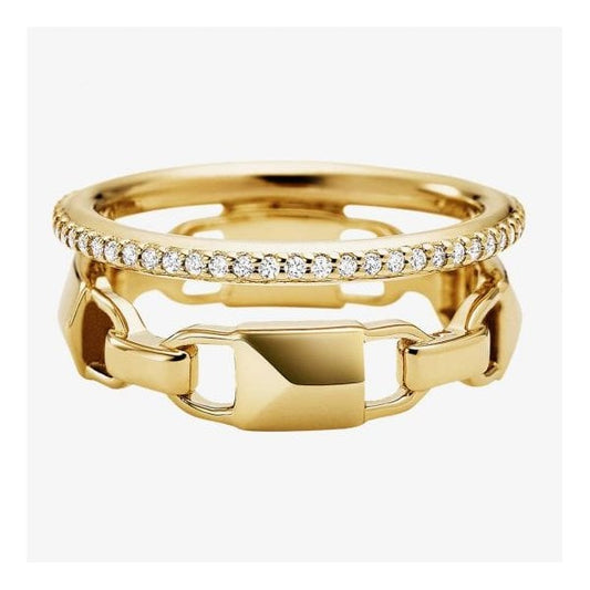 14ct Gold Plated Double Row Ring