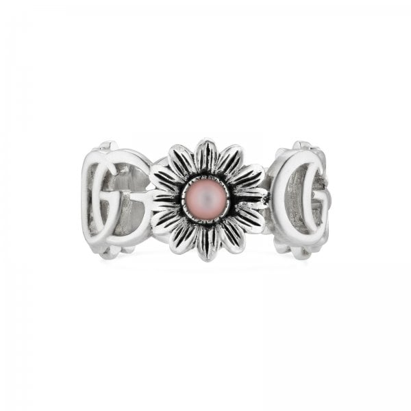 GG Marmont Sterling Silver Floral Ring SIZE 12