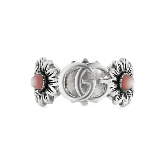 GG Marmont Sterling Silver Floral Ring SIZE 12