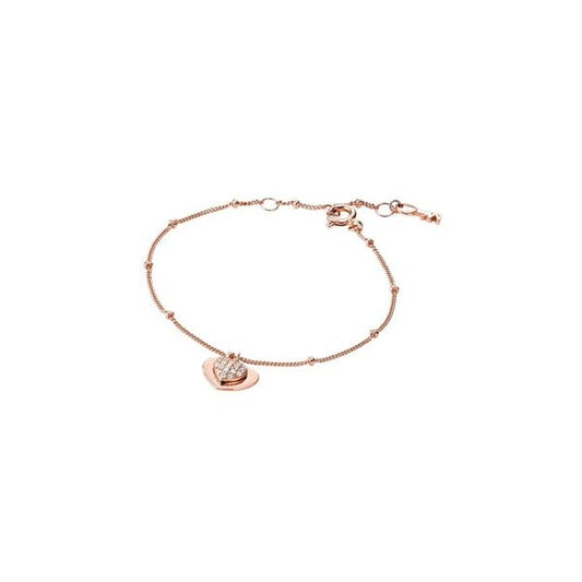 Pavé Heart 14k Rose Gold-plated Sterling Silver Bracelet
