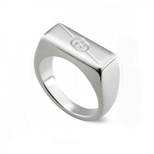 Tag Interlocking G Sterling Silver Ring 7.5mm
