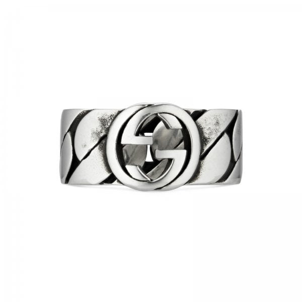 Gucci Interlocking G Sterling Silver 8mm Ring