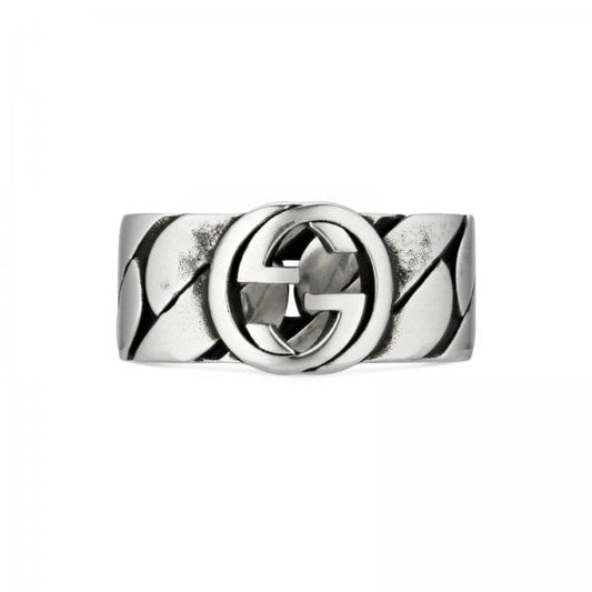 Gucci Interlocking G Sterling Silver 8mm Ring