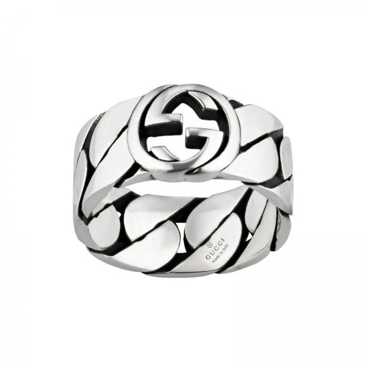 Gucci Interlocking G Sterling Silver 8mm Ring