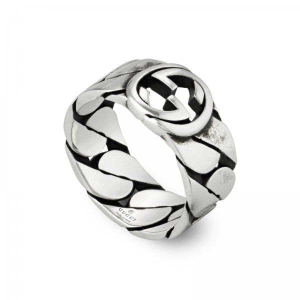 Gucci Interlocking G Sterling Silver 8mm Ring