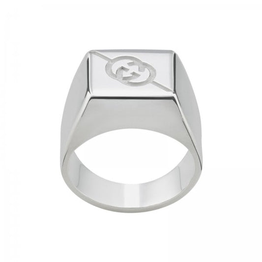 Tag Sterling Silver with Interlocking Logo Signet 19mm Ring